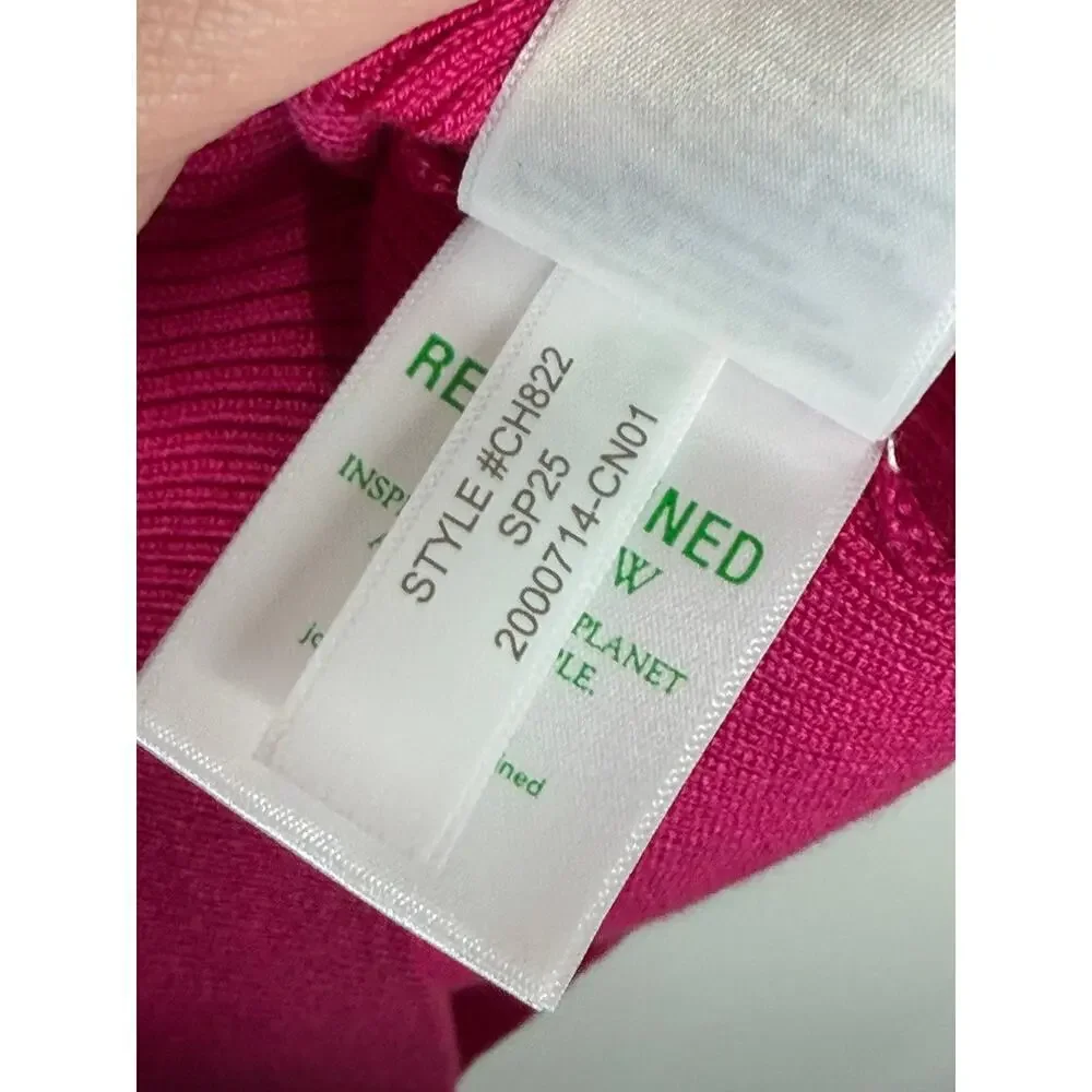 J. Crew TENCEL Blend Long Sleeve Henley Sweater Hot Pink Women's Size Small